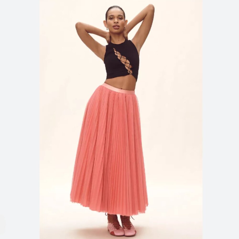 Brand New The Reegan Crew-Neck Crop Racerback Seamless Tank Top: Cutwork Edition